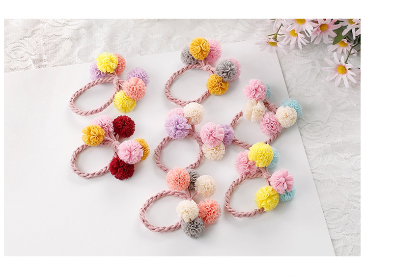 Fashion Pink+white+gray Flower Shape Decorated Hair Band,Kids Accessories