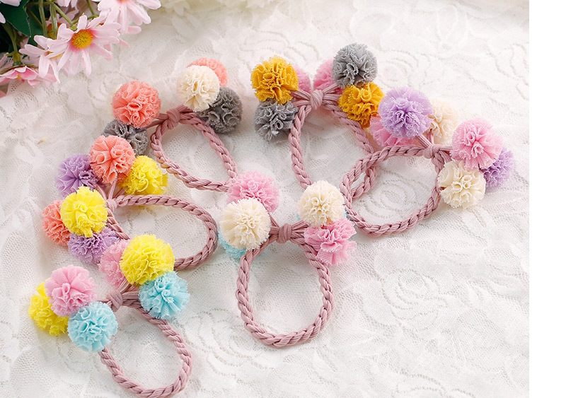 Fashion Yellow+purple+pink Flower Shape Decorated Hair Band,Kids Accessories