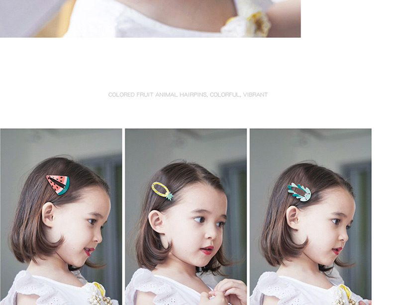 Fashion Green+yellow Lemon Pattern Decorated Hair Clip,Kids Accessories