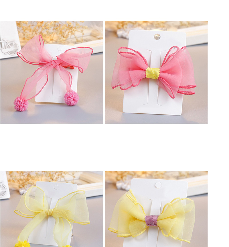 Fashion Yellow Pom Ball Decorated Pure Color Hair Clip,Kids Accessories