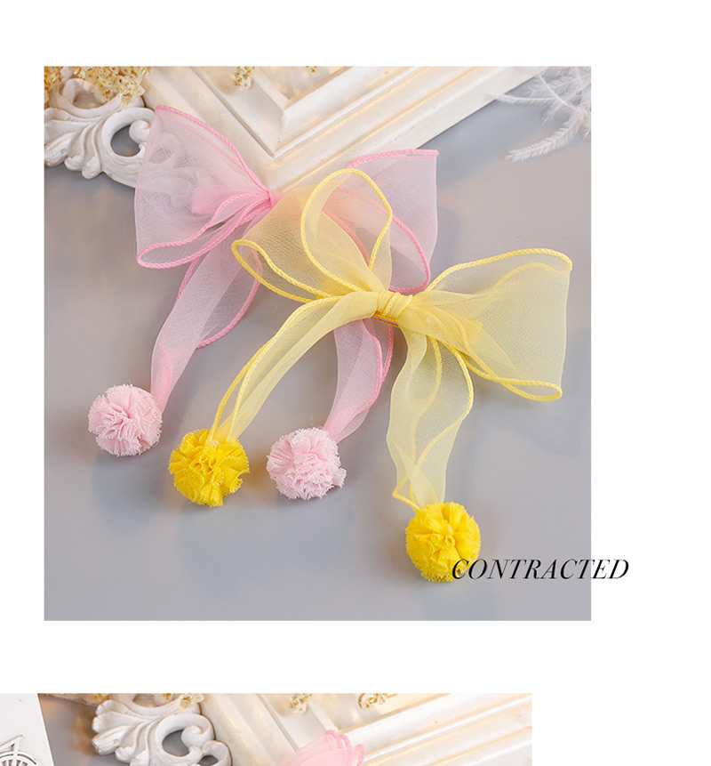 Fashion Yellow Pom Ball Decorated Pure Color Hair Clip,Kids Accessories