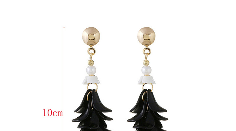 Elegant Black Pearls Decorated Long Earrings,Drop Earrings