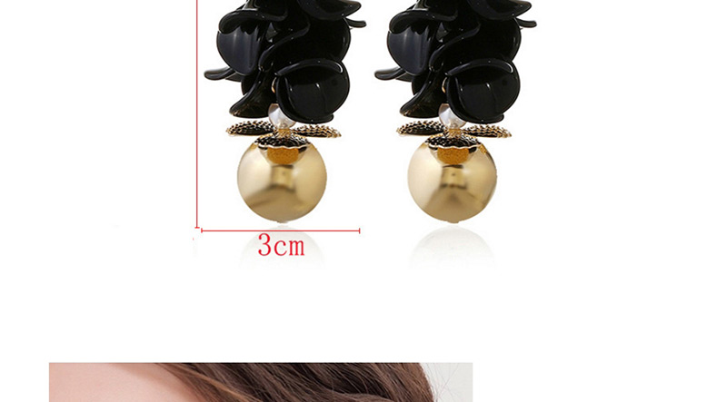 Elegant Black Pearls Decorated Long Earrings,Drop Earrings