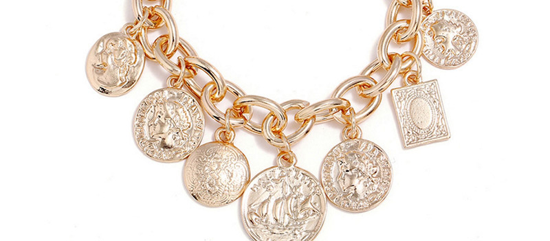 Elegant Gold Color Coins Decorated Pure Color Bracelet,Fashion Bracelets