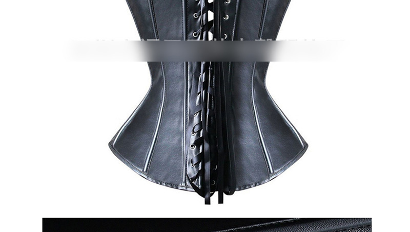 Fashion Black Buckle Decorated Pure Color Corset,Shapewear