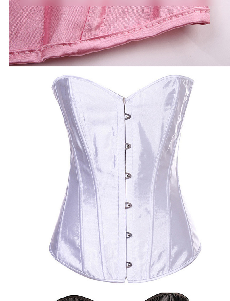 Fashion Pink Pure Color Decorated Corset,Shapewear
