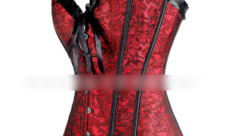 Fashion Red Flower Pattern Decorated Corset,Shapewear