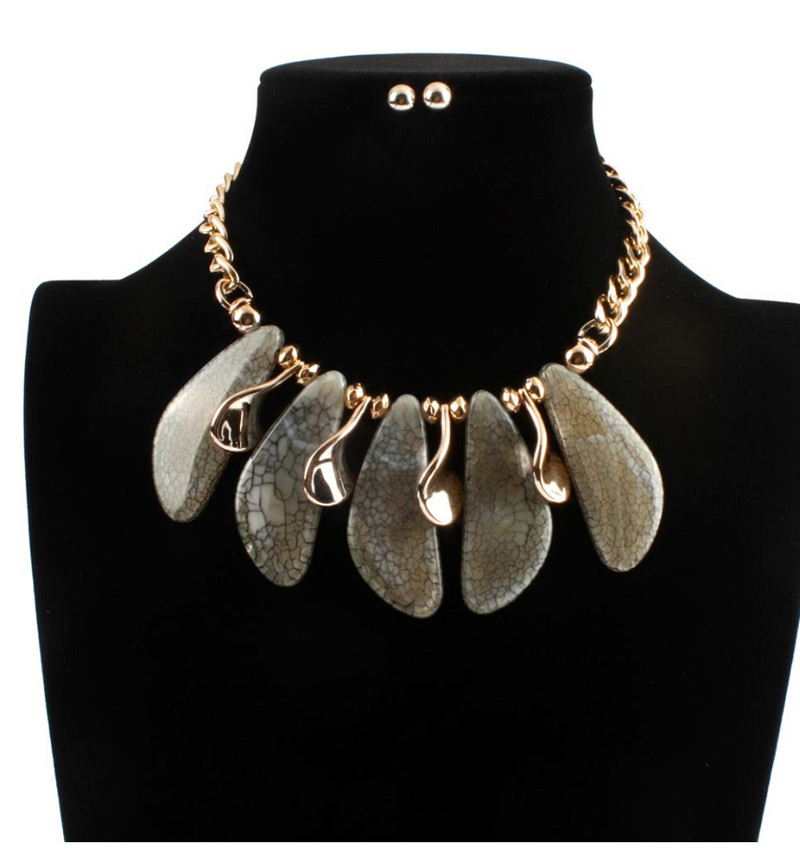 Fashion Beige Color Matching Decorated Necklace,Bib Necklaces