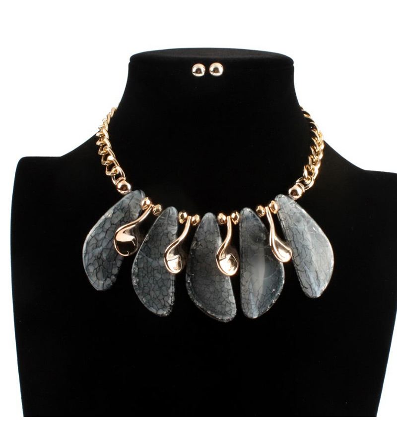Fashion Gray Color Matching Decorated Necklace,Bib Necklaces