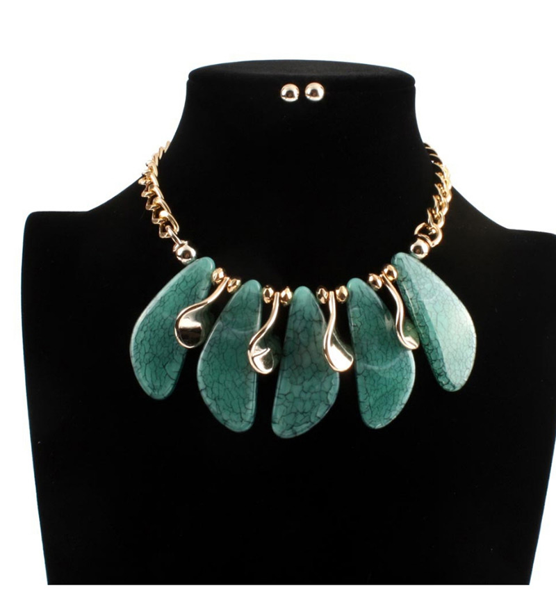 Fashion Green Color Matching Decorated Necklace,Bib Necklaces