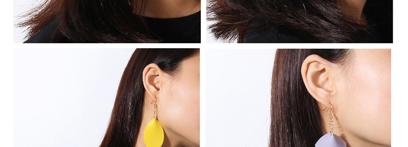 Simple Yellow Pure Color Decorated Earrings,Drop Earrings
