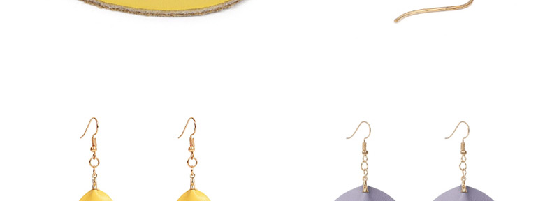 Simple Yellow Pure Color Decorated Earrings,Drop Earrings