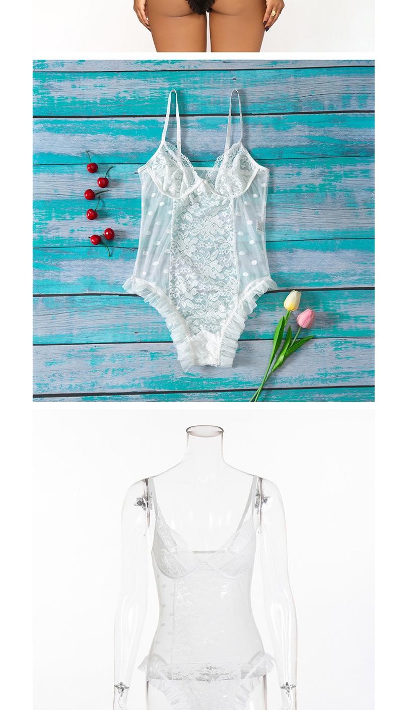 Fashion White Flower Shape Decorated Jumpsuit,SLEEPWEAR & UNDERWEAR
