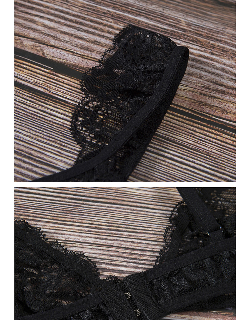 Fashion Black Flower Shape Decorated Underwear (2 Pcs ),SLEEPWEAR & UNDERWEAR