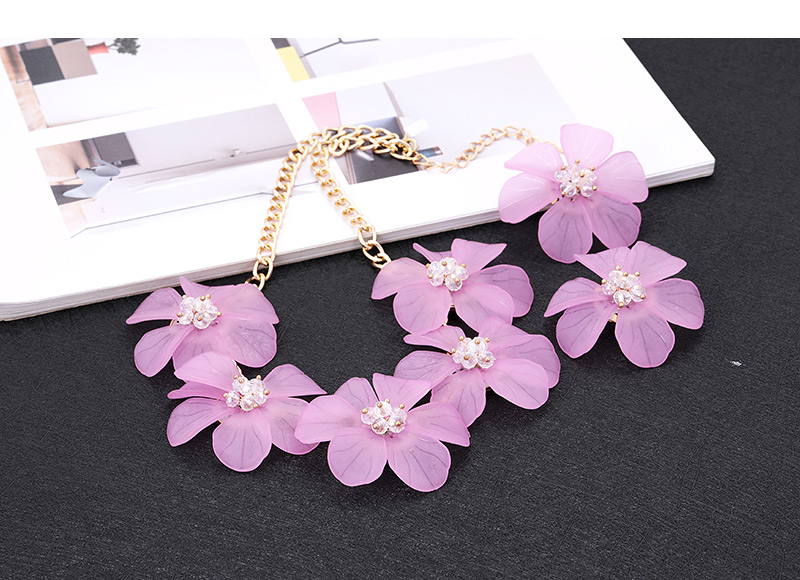 Elegant Light Purple Pure Color Design Flower Shape Jewelry Sets,Jewelry Sets
