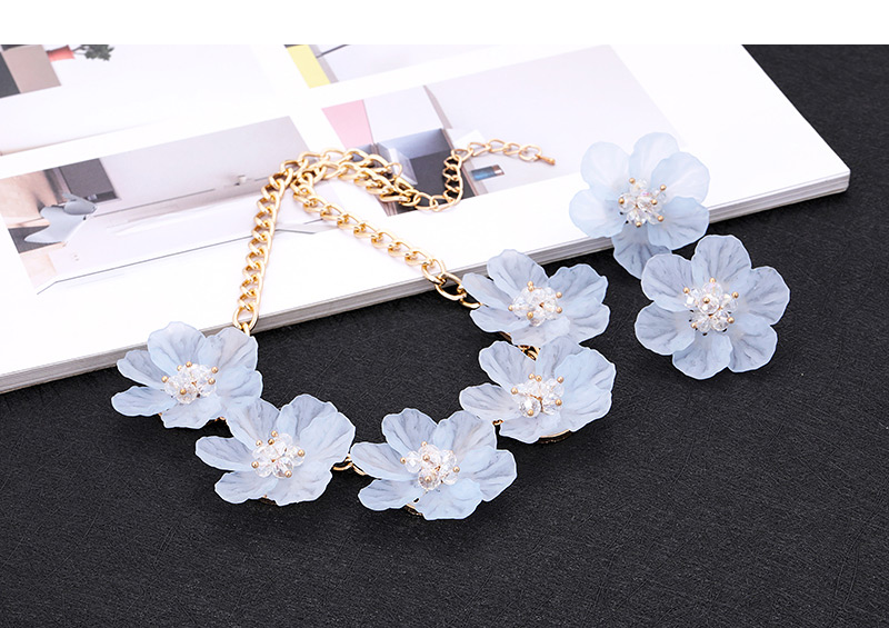 Elegant White Beads&flower Decorated Pure Color Jewelry Sets,Jewelry Sets