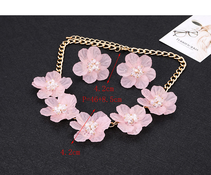 Elegant Light Purple Beads&flower Decorated Pure Color Jewelry Sets,Jewelry Sets