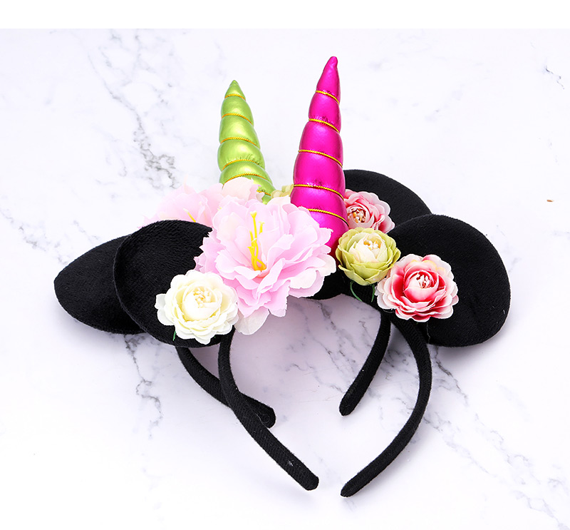 Lovely Multi-color Unicorn&flowers Decorated Child Hair Hoop,Head Band