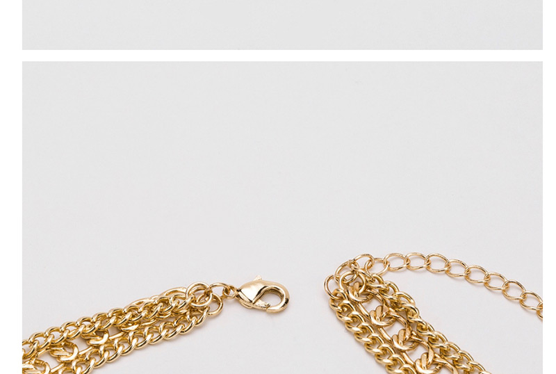 Elegant Gold Color Pure Color Design Multi-layer Choker,Multi Strand Necklaces