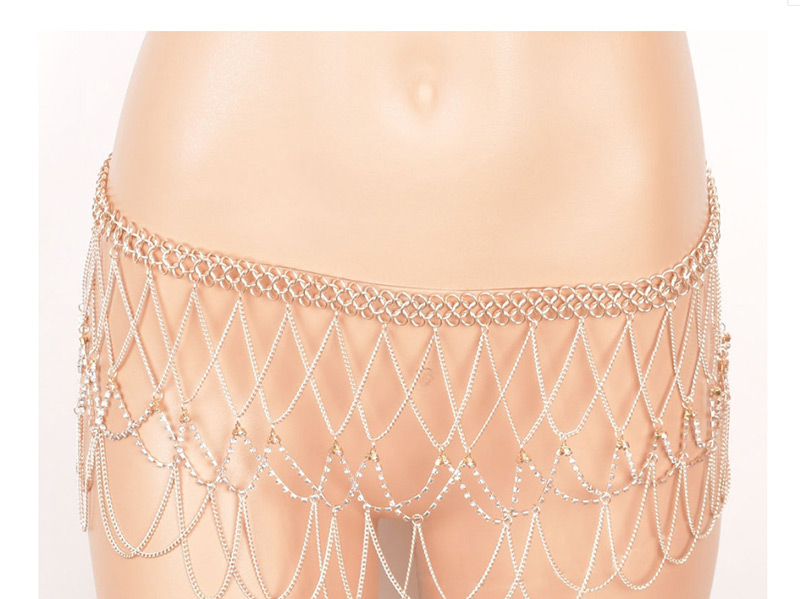 Elegant Gold Color Multi-layer Design Pure Color Body Chain,Body Piercing Jewelry