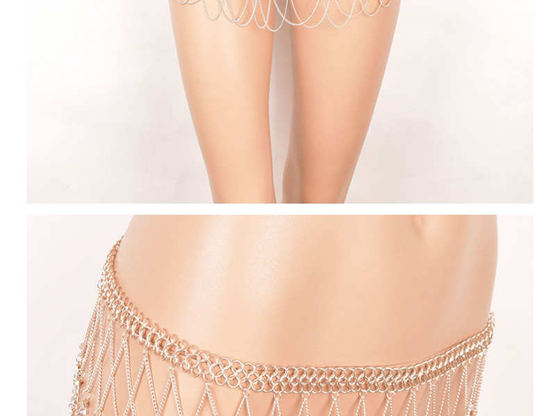 Elegant Gold Color Multi-layer Design Pure Color Body Chain,Body Piercing Jewelry