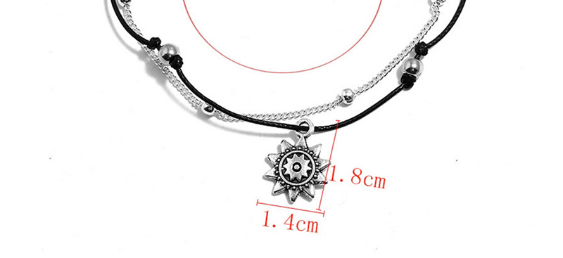Elegant Silver Color Sunflower Decorated Double Layer Anklet,Fashion Anklets