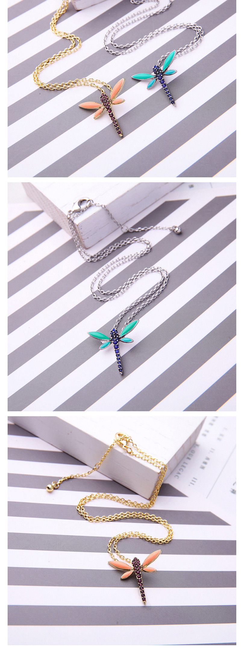 Elegant Silver Color Dragonfly Pendant Decorated Necklace,Pendants