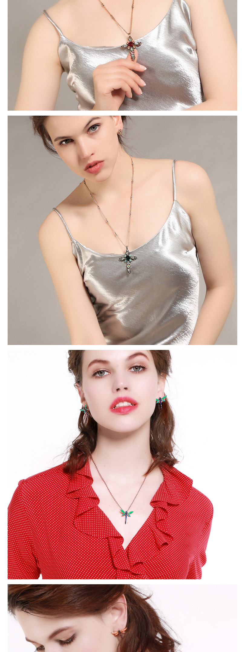 Elegant Silver Color Water Drop Shape Pendant Decorated Necklace,Pendants