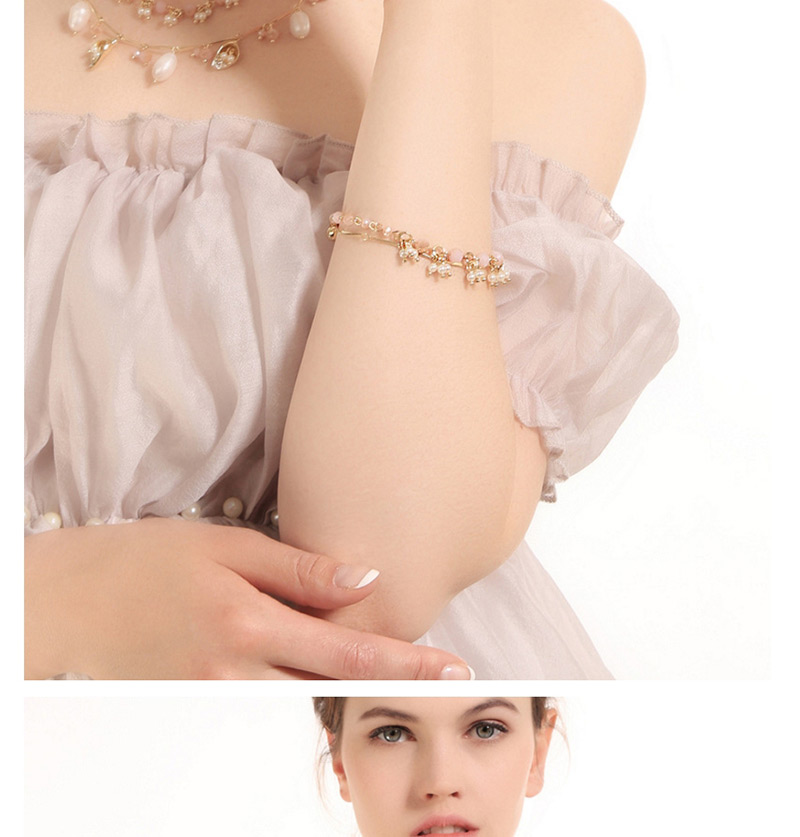 Elegant Pink Beads&pearls Decorated Bracelet,Fashion Bracelets