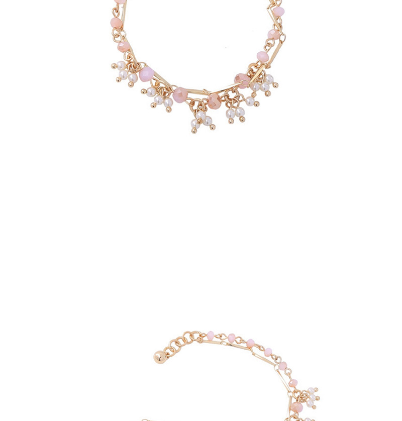 Elegant Pink Beads&pearls Decorated Bracelet,Fashion Bracelets