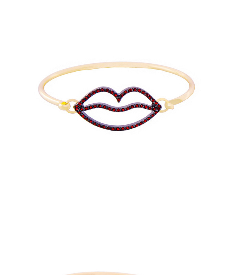 Elegant Red Lip Shape Decorated Simple Bracelet,Fashion Bangles