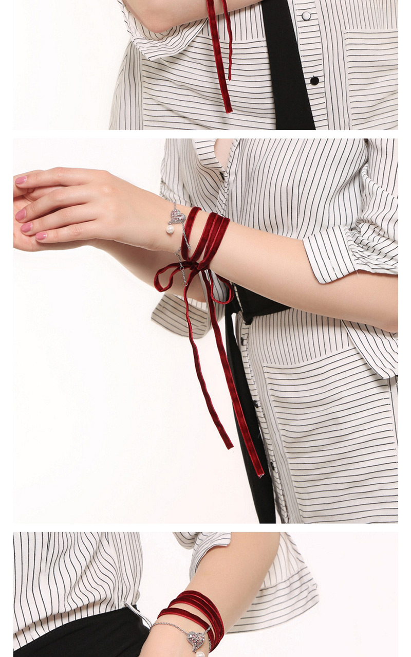 Elegant Red Heart Shape Decorated Double Layer Bracelet,Fashion Bracelets