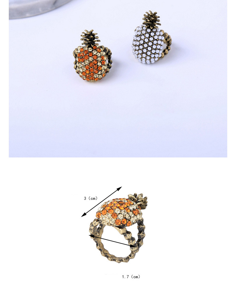 Elegant Gold Color+white Pineapple Shape Design Simple Ring,Fashion Rings