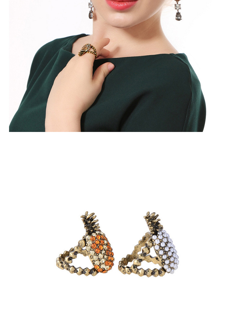 Elegant Gold Color+orange Pineapple Shape Design Simple Ring,Fashion Rings
