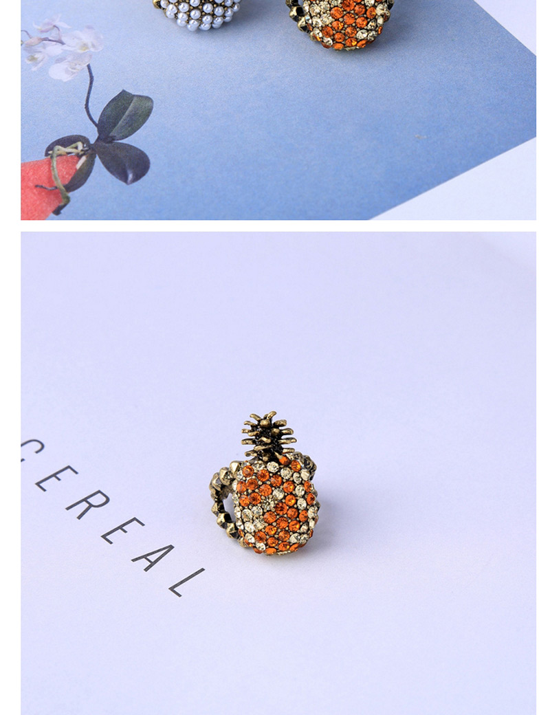 Elegant Gold Color+white Pineapple Shape Design Simple Ring,Fashion Rings