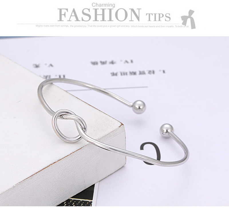 Elegant Silver Color Balls Decorated Pure Color Bracelet(3pcs),Fashion Bangles