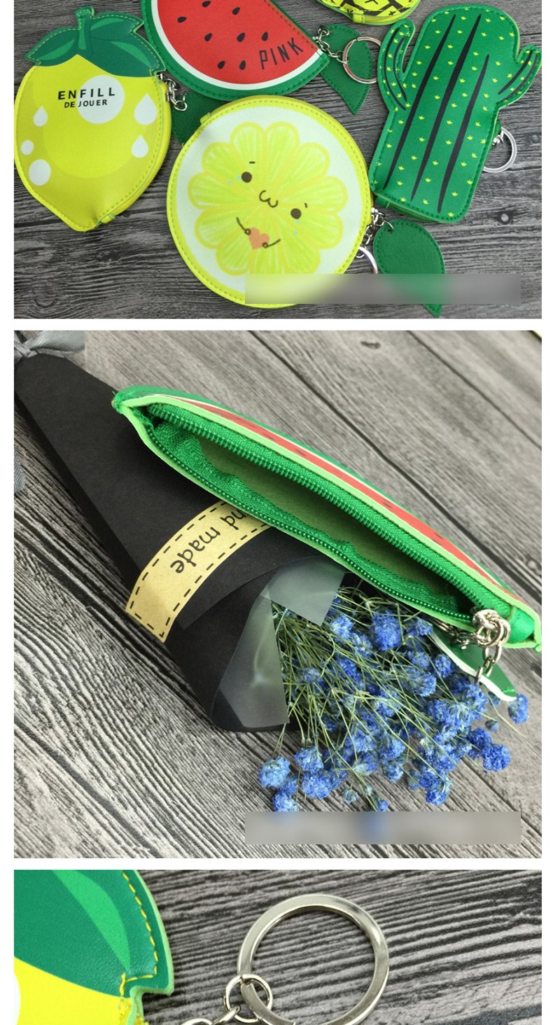 Lovely Green Lemon Shape Design Simple Wallet,Wallet