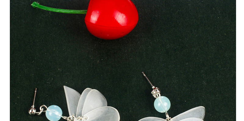 Elegant White Petal&pearls Decorated Long Earrings,Drop Earrings