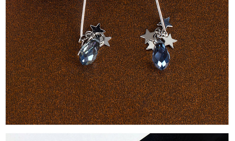 Elegant Silver Color Diamond&star Decorated Long Earrings,Drop Earrings