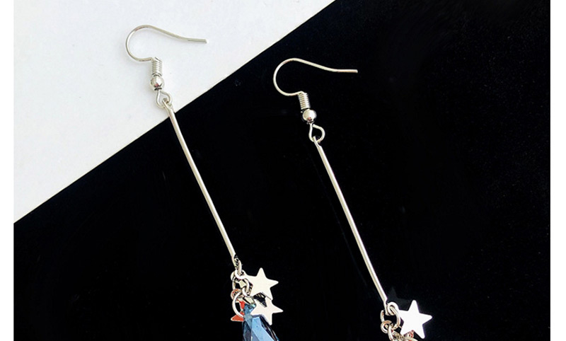 Elegant Silver Color Diamond&star Decorated Long Earrings,Drop Earrings