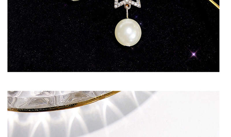 Elegant Silver Color Star&pearls Decorated Earrings,Stud Earrings