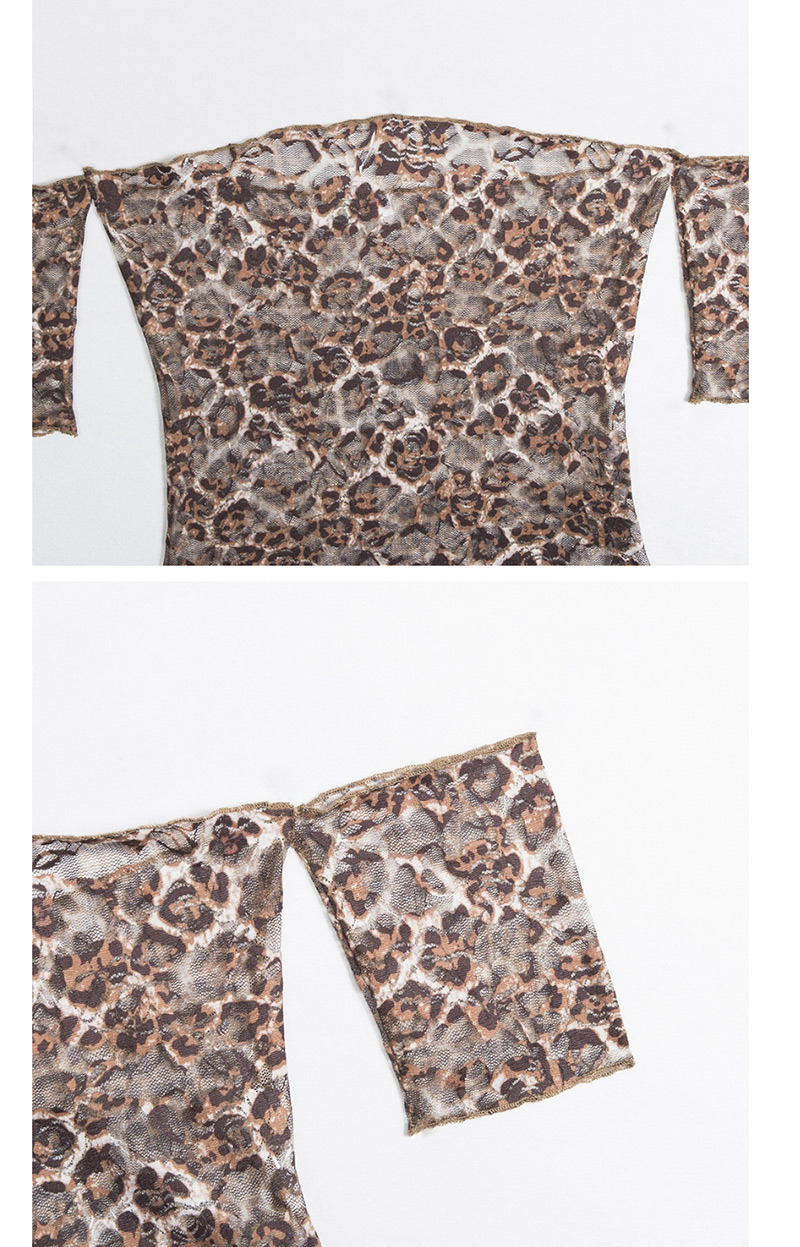 Sexy Brown Leopard Pattern Deccorated Off Shoulder Jumpsuit,SLEEPWEAR & UNDERWEAR