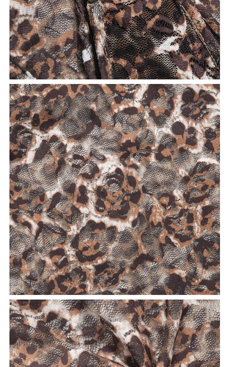 Sexy Brown Leopard Pattern Deccorated Off Shoulder Jumpsuit,SLEEPWEAR & UNDERWEAR
