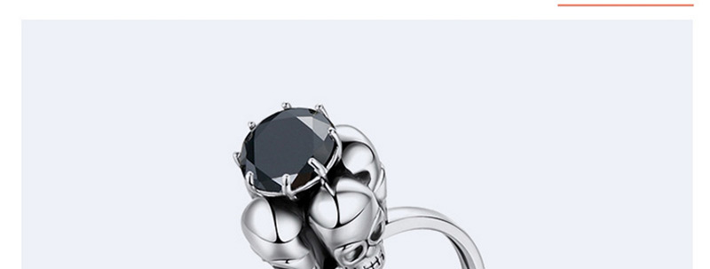 Fashion Black Skull&diamond Decorated Pure Color Ring,Fashion Rings