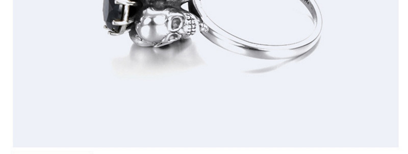 Fashion Black Skull&diamond Decorated Pure Color Ring,Fashion Rings