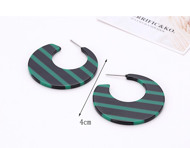 Fashion Multi-color Stripe Pattern Decorated Round Shape Earrings,Hoop Earrings