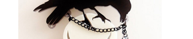 Fashion Black+white Skull Pendant Decorated Necklace,Pendants