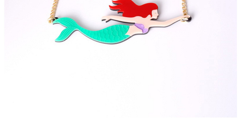 Fashion Blue Cartoon Mermaid Pendant Decorated Necklace,Pendants