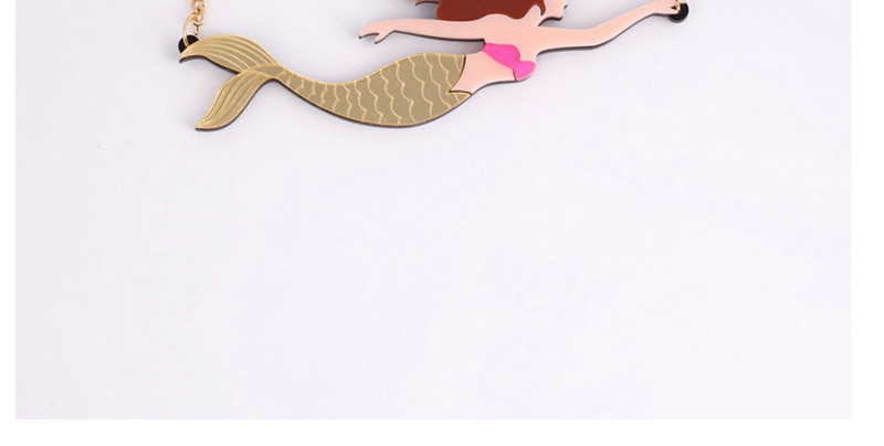 Fashion Gold Color Cartoon Mermaid Pendant Decorated Necklace,Pendants