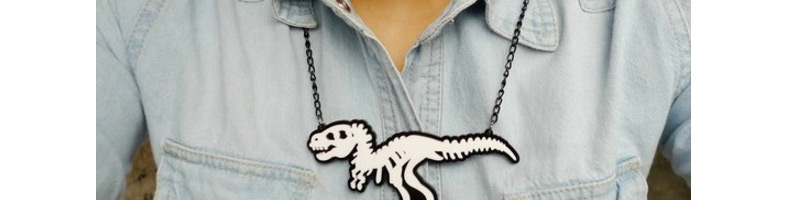 Fashion Black+white Dinosaur Pendant Decorated Necklace,Pendants